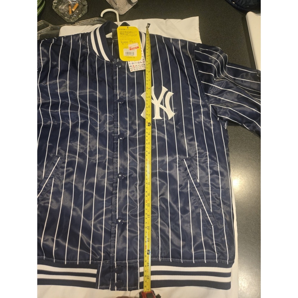 Vintage Majestic New York Yankees Japan Exclusive Satin Pinstripe Jacket XL NWT - Picture 3 of 16